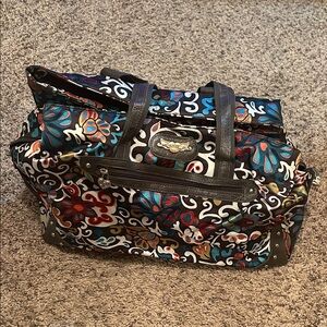 Kathy Van Zeeland Multicolor Floral Travel Bag
